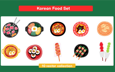 Koreansk mat vektor set samling