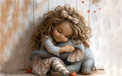 Girl Hugging with Elephant 144