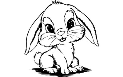 A simplistic  adorable illustration of a bunny