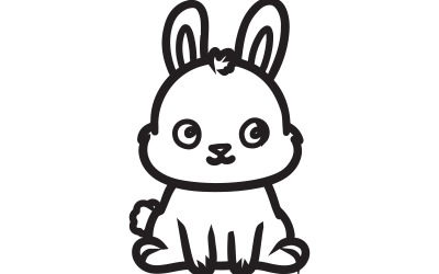 A simplistic yet adorable illustration of a bunny