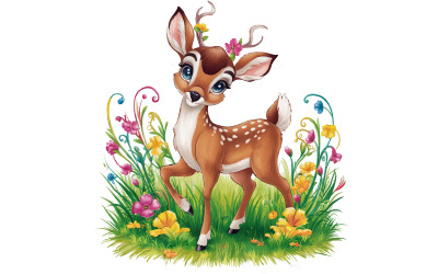 Baby hjort siluett vektor konst illustration