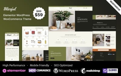 Blissful - Tema responsivo para Elementor de WooCommerce para cosméticos, hierbas, cuidado de la piel y belleza