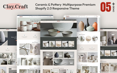 Claycraft - Handgefertigtes Keramik- und Wohndekorgeschäft. Mehrzweck-Shopify 2.0 Responsive Theme