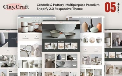Claycraft - Handgjord keramik och heminredningsbutik Multipurpose Shopify 2.0 Responsive Theme