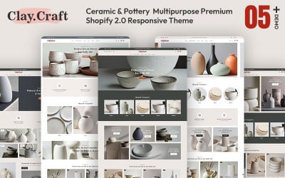 Claycraft — sklep z ręcznie robioną ceramiką i artykułami wyposażenia wnętrz Uniwersalny responsywny motyw Shopify 2.0