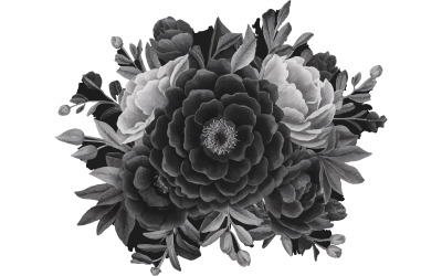 elegant och elegant svart emblem med en enda, stiliserad blomdesign