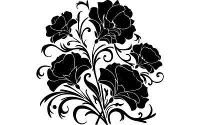 Flowres konst siluett illustration vektor 2