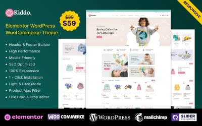 Kiddo - Infant Baby Fashion Store and Baby Toys Elementor WooCommerce Theme