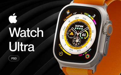 Мокап сцены Apple Watch Ultra