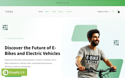 Tishfy3 - E-cyklar och elfordon Shopify 2.0-tema