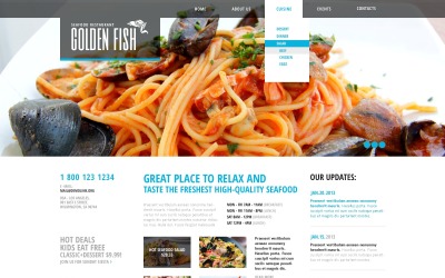Modelo de site responsivo de restaurante de frutos do mar