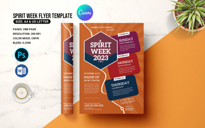 Flyer de la semaine de l&amp;#39;esprit. Canva, Photoshop et Ms Word