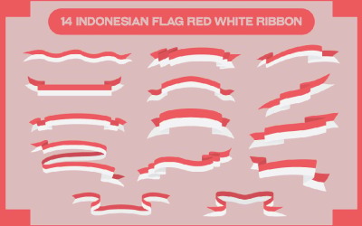 14 Indonesian Flag Red White Ribbon