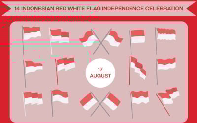14 Indonesian Red White Flag Independence Celebration