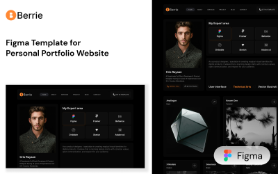 Berrie – Figma-Vorlage für eine persönliche Portfolio-Website