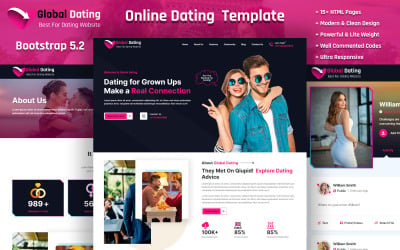 Global Dating - Dating Platform &amp;amp; Agency Clean Bootstrap HTML5 Multipurpose Website Template