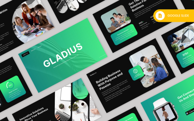 Gladius — nowoczesny biznesowy szablon slajdów Google