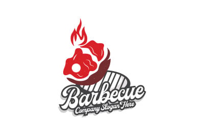 barbecue grill fresh meat logo design V10