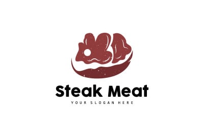 barbecue grill fresh meat logo design V3