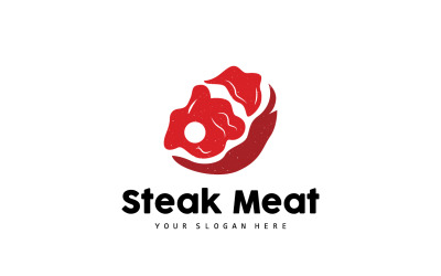 barbecue grill fresh meat logo design V5