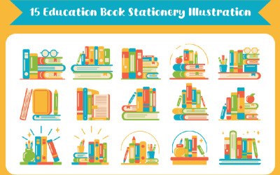 15 Onderwijsboek Briefpapier Illustratie