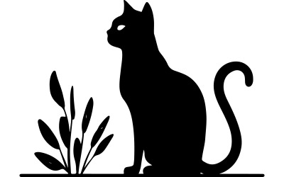 Kat-silhouet-vector-kunst-illustratie