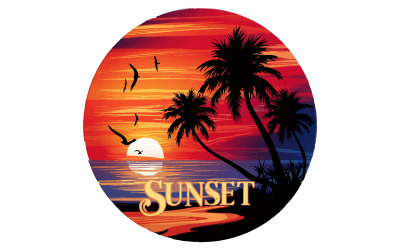 Kleurrijke strand vector kunst illustratie
