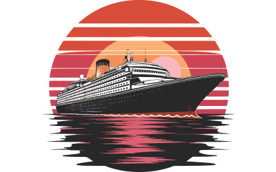 Schip silhouet vector kunst illustratie