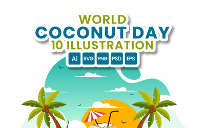 10 World Coconut Day Illustration