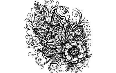 vector de patrón de flor mehndi, arte ilustrativo