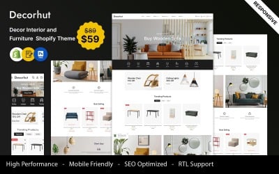 Decorhut - Tema responsivo Shopify per decorazioni di interni e mobili