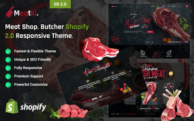 Meatki - Et Dükkanı, Kasap Shopify 2.0 Duyarlı Tema