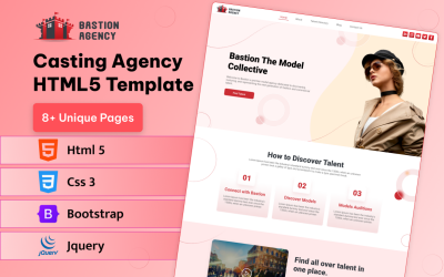 Modèle HTML5 de l&amp;#39;agence de casting Bastion