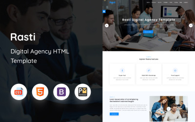 Rasti – Digitális Ügynökség HTML-sablonja