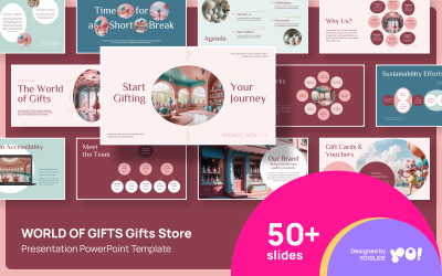 礼品世界礼品店演示 PowerPoint 模板
