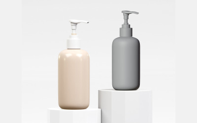 Modello 3D del flacone con pompa cosmetica