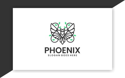 Phoenix Line Art Logo Design 1