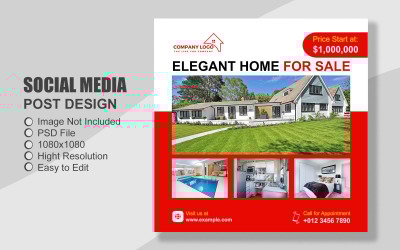 Real Estate Social Media Post Template in PSD - 068