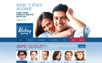 Responsieve websitesjabloon voor dating