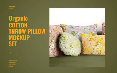 Organic Cotton Throw Pillow Mockup Set