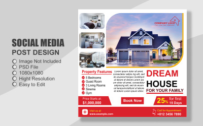 Modèle de publication sur les réseaux sociaux immobiliers en PSD - 099