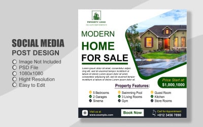 Real Estate Social Media Post Template in PSD - 096