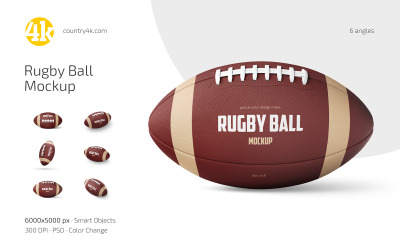 Rugbybal Mockup PSD-sjablonen