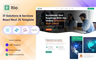 Itio - Plantilla CSS React Tailwind de soluciones y servicios de TI