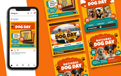 Nationale hondendag Instagram-postsjabloon