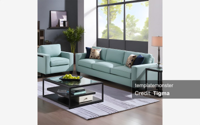 Chic Teal Elegance: Dijital Dekor Çözümünüz