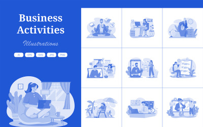 M494_ Paquete de ilustraciones de actividades comerciales 2