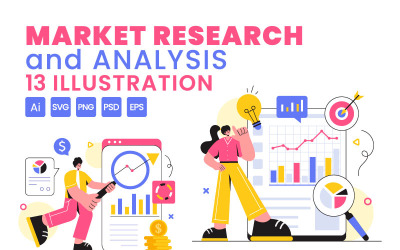 13 Ilustração de pesquisa e análise de mercado