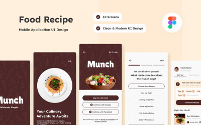 Munch - aplicativo móvel de receita de comida