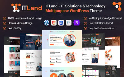 ITLand - IT Solutions &amp;amp; Technology  sbusiness Multipurpose WordPress Theme